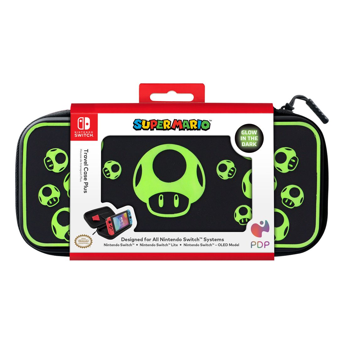 PDP Nintendo Switch Travel Case Plus - 1 Up Glow In The Dark