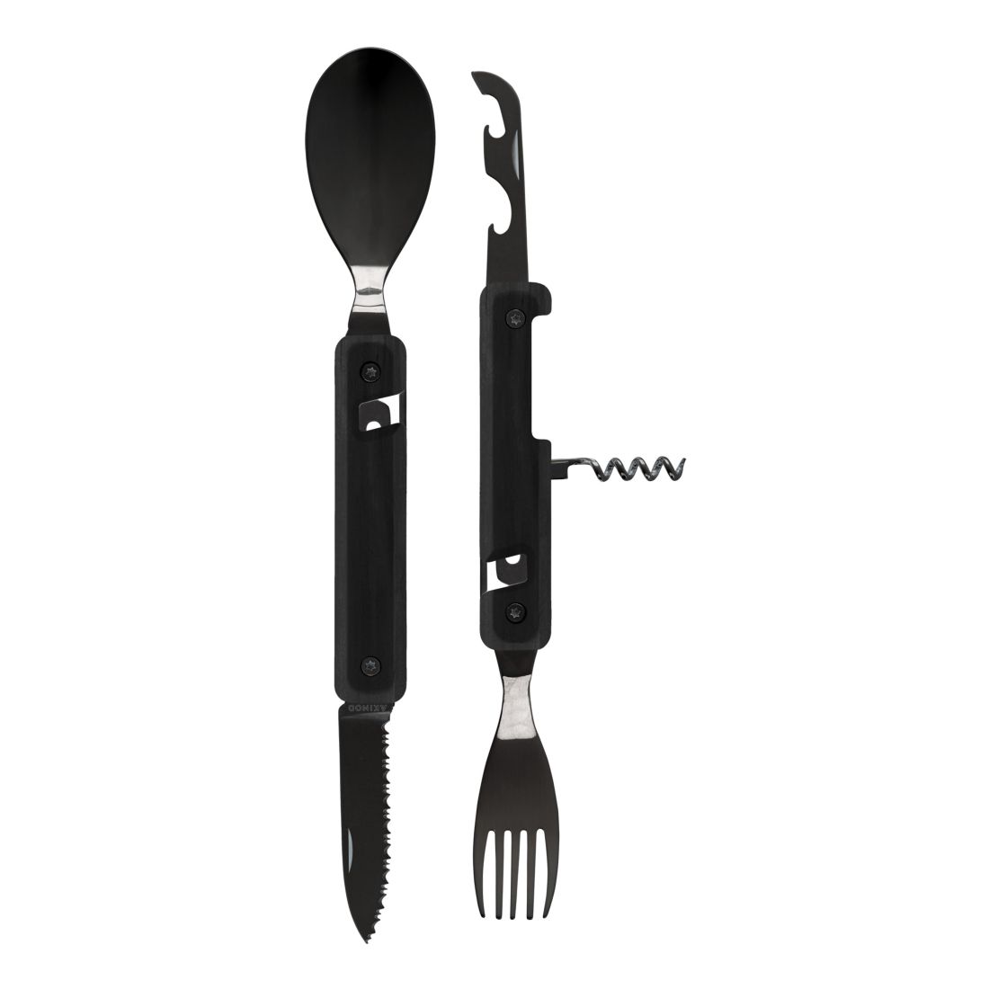 Akinod Multifunction Black Mirror Finish Cutlery 13H25 - Ebony Wood