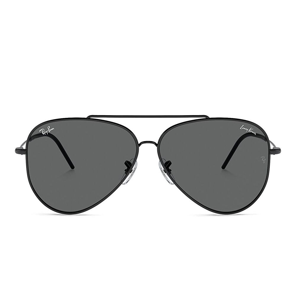 Ray-Ban Reverse Unisex Aviator Sunglasses - Black / Dark Grey (187611010)