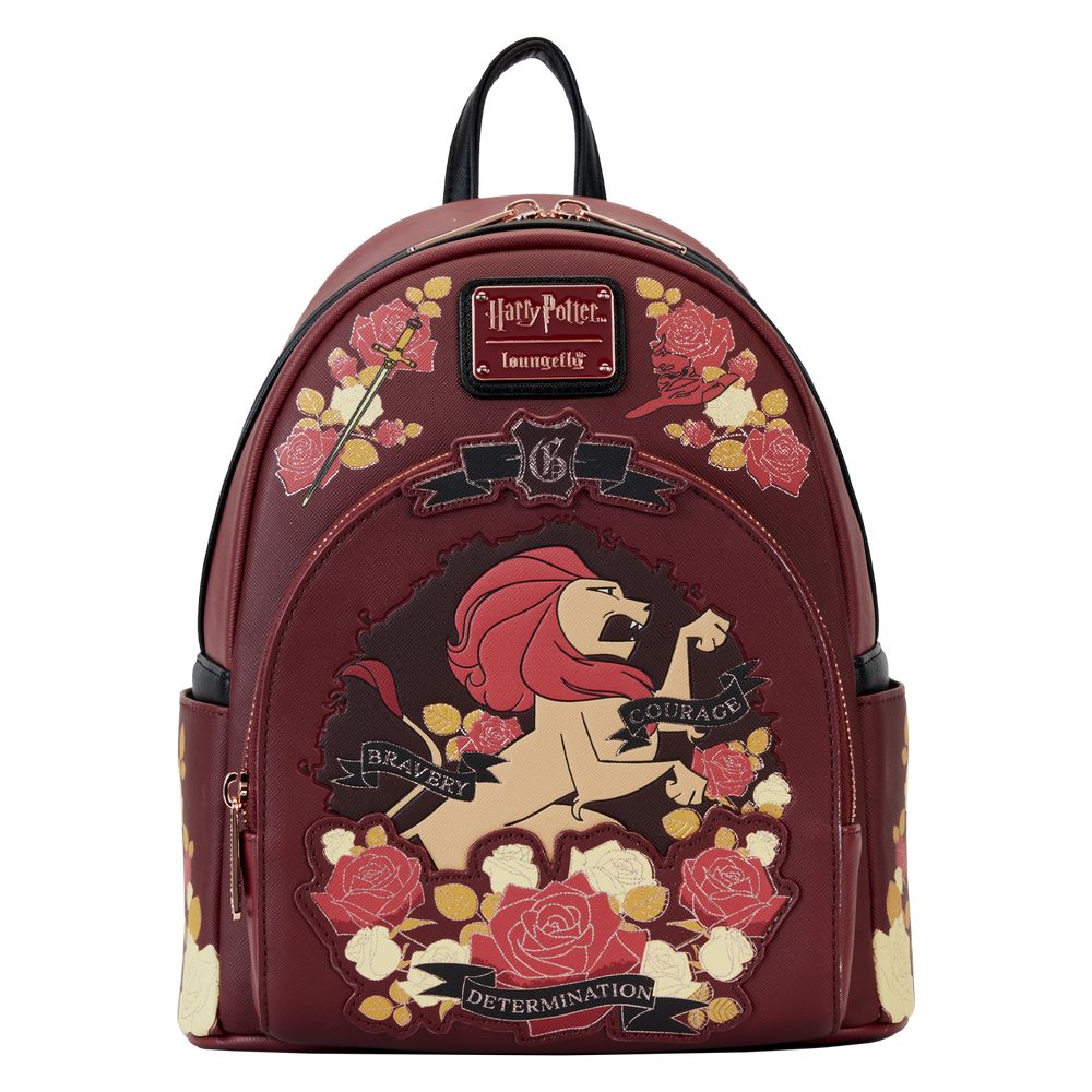 Loungefly Leather Harry Potter Gryffindor House Tattoo Mini Backpack
