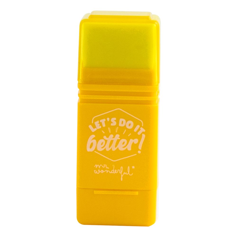 Mr. Wonderful Eraser With Pencil Sharpener Yellow - Let’s Do It Better!