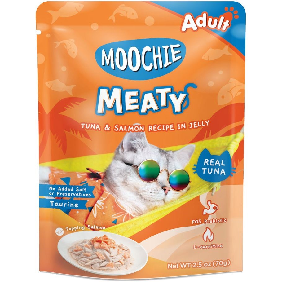 Moochies Cat Food Tuna with Salmon and Jelly 12 Pouch