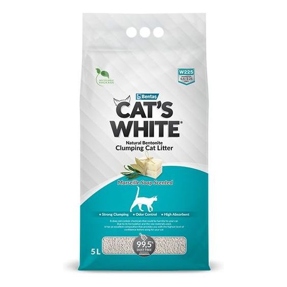 Cat's White Clumping Cat Litter 5L Marsialla Soap Perfumed