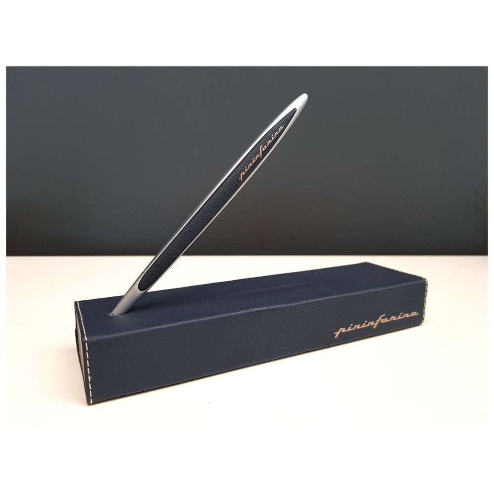 Pininfarina Segno Cambiano Luxury Leather Limited Edition 10- Dark Blue Inkless Pen - Ethergraf Metal Alloy