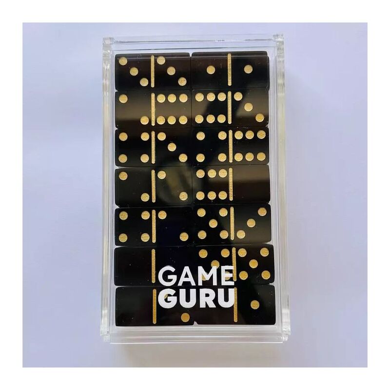 Gameguru Black X Gold Acrylic Domino